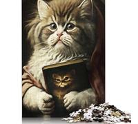 1000 pièces puzzle adulte chat bible puzzle carré en bois puzzle unique jeu éducatif amusant jouet 1000 pièces (75x50cm)