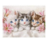 1000 Pièces Puzzle Adulte Chat & Lis Puzzle en Bois Robuste 1T#1122