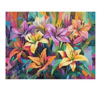 1000 Pièces Puzzle Adulte Coloré & Lis Puzzle en Bois Robuste 1T#172