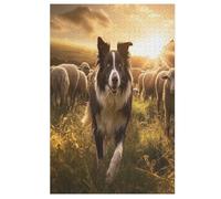 1000 Pièces Puzzle Border Collie pour Adultes Et Adolescents Enfants Puzzles sur Planche De Bois Cadeau 78×53cm