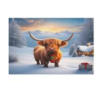 1000 Pièces Puzzle Bœuf des Highlands pour Adultes Et Adolescents EnfFourmis Puzzles sur Planche De Bois Cadeau （75×50cm）