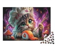 1000 pièces Puzzle Chat aux Yeux Verts | Carton recyclé 100% | Seniors passionnés | Détente Loisirs intérieurs 38x26cm