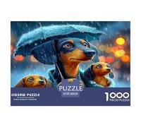 1000 Pièces Puzzle Chien de Saucisse Mignon - Artistic Chien de Compagnie Cadeau Famille & Amis Casse-tête Coloré 38x26cm/1000pcs