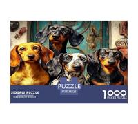 1000 Pièces Puzzle Chien de Saucisse Mignon - Artistic Chien de Compagnie Jeu Éduchatif Défi Décoration Adultes Enfants 38x26cm/1000pcs