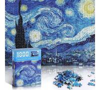 1000 pièces Puzzle Ciel Étoilé, Jouet Puzzle Mini Anti-Stress, Comprend Pièces de Puzzle et Papier à Dessin, Meilleur Cadeau pour Création Artistique Adulte et Jeu Familial - Ciel Étoilé - Chaumière a