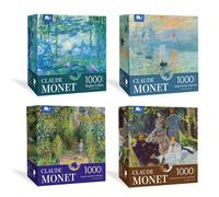 1000 pièces Puzzle de peinture à l'huile de Monet 2025 - Puzzle plat de haute difficulté pour adultes - Nymphéas - Impression, soleil levant - Puzzle en papier - Cadeau pour les vacances/anniversaire