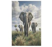 1000 Pièces Puzzle Elephants pour Adultes Et Adolescents Enfants Puzzles sur Planche De Bois Cadeau 78×53cm