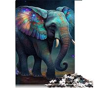 1000 Pièces Puzzle en Carton Coloré Éléphant Forêt Puzzles pour Adultes Puzzle en Bois Cadeau Amusant (Taille 50x75cm)