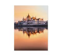 1000 Pièces Puzzle, Image De Puzzle en Bois pour Adultes，Vue sur Le parlement Hongrois au Lever de Soleil, Hongrie，Jeux De Jouets Décontractés pour Adultes Et Adolescents Très Difficiles-O49