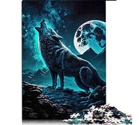 1000 Pièces Puzzle Jeu Loups sous La Pleine Lune Puzzle pour Adultes Puzzles en Bois pour Le Plaisir en Famille Et La Nuit De Jeu (Taille 50x75cm)