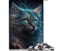 1000 Pièces Puzzle Maine Coon Chat Puzzles pour Adultes Enfants Puzzles en Bois Jeu Éducatif Défi Jouet (Taille 50x75cm)