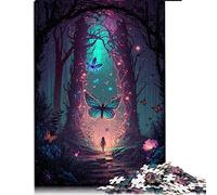 1000 Pièces Puzzle Papillon Mystique Puzzles pour Puzzles en Bois Éducatif Soulagement du Stress Jouet Puzzle (Taille 50x75cm)