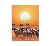 1000 Pièces Puzzle，Petite Troupe de zèbres sous Le Soleil du Soir au-Dessus de la Savane en Afrique，Jigsaw Jouets Éducatifs Jeu Cadeau Intéressant pour Adultes Enfants Adolescents（38x26cm）-AP64