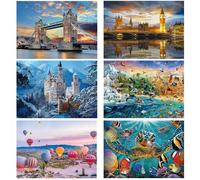 1000 pièces Puzzle pour adultes, 70x50cm Puzzle Décoration murale pour la maison et le bureau, Tour de Londres, Palais de Buckingham, Château de Neuschwanstein, Monde animal, Tortue de mer géante, Mon