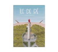 1000 Pièces Puzzle pour Adultes，Affiche de Voyage Vintage du Phare de l'île de Ré en France，1000 Pièces Puzzle Éducatif Intellectuel Décompression Amusant Jeu De Famille（50x70cm）-BN99