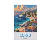 1000 Pièces Puzzle pour Adultes,Corfou, Grèce,1000 Pièces Puzzle Éducatif Intellectuel Décompression Amusant Jeu De Famille(38x26cm)-GF20