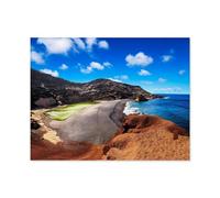 1000 Pièces Puzzle pour Adultes，Cratère volcanique avec Son lac Vert à El Golfo, île de Lanzarote, Espagne，1000 Pièces Puzzle Éducatif Intellectuel Décompression Amusant Jeu De Famille（38x26cm）-O8