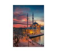 1000 Pièces Puzzle pour Adultes，Lever du Soleil à la mosquée d’Ortaköy avec Le Pont du Bosphore à Istanbul，1000 Pièces Puzzle Éducatif Intellectuel Décompression Amusant Jeu De Famille（75x50cm）-C48