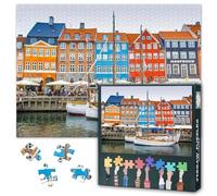 1000 pièces puzzle pour adultes Maisons et bateaux colorés Jigsaw Puzzles Décoration murale Maison Puzzles difficiles Convient pour les nuits de jeu pour adultes Adolescents Jouets éducatifs Taille
