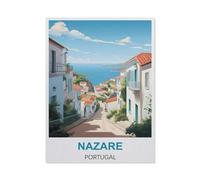 1000 Pièces Puzzle pour Enfants Adultes Jouet,Affiche de Voyage de Nazaré, Portugal,Jeu Intellectuel Jeu Éducatif pour Adulte Enfant Stress Décoration De La Maison Puzzles(50x70cm)-BI69