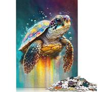 1000 pièces Puzzle Tortue Esquisse Eau Puzzle en Bois Jouets Éducatifs 1000pcs (75x50cm)