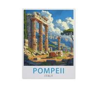 1000 Pièces Puzzles Adultes Adolescents Enfants Education，Affiche de Voyage de Pompéi en Italie，Unique Parfaitement Classique Éducation Super Hard Anniversaire Cadeau（75x50cm）-AV46