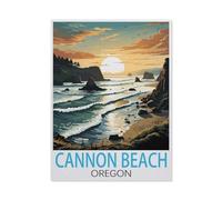 1000 Pièces Puzzles Adultes Adolescents Enfants Education，Cannon Beach, Oregon，Unique Parfaitement Classique Éducation Super Hard Anniversaire Cadeau（75x50cm）-J41