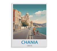 1000 Pièces Puzzles Adultes Adolescents Enfants Education,Poster de Voyage Vintage Chania Crète,Unique Parfaitement Classique Éducation Super Hard Anniversaire Cadeau(38x26cm)-B11