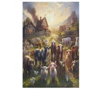 1000 Pièces Puzzles De African Animals pour Adultes Enfants Puzzle en Bois Jeux ÉduChatifs, Jeu Familial Amusant （78×53cm）