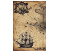 1000 Pièces Puzzles De Bateau Pirate,Boat pour Adultes Enfants Puzzle en Bois Jeux Éducatifs, Jeu Familial Amusant （78×53cm）