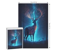 1000 Pièces Puzzles De Cerf pour Adultes Enfants Puzzle en Bois Jeux ÉduChatifs, Jeu Familial Amusant 78×53cm