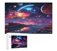 1000 Pièces Puzzles De Colourful Universe pour Adultes Enfants Puzzle en Bois Jeux ÉduChatifs, Jeu Familial Amusant （75×50cm）