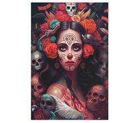 1000 Pièces Puzzles De Day of The Dead pour Adultes Enfants Puzzle en Bois Jeux ÉduChatifs, Jeu Familial Amusant （78×53cm）