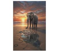 1000 Pièces Puzzles De Éléphant Animal pour Adultes Enfants Puzzle en Bois Jeux ÉduChatifs, Jeu Familial Amusant 78×53cm