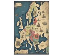 1000 Pièces Puzzles De Map of Europe pour Adultes Enfants Puzzle en Bois Jeux ÉduChatifs, Jeu Familial Amusant （78×53cm）