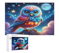 1000 Pièces Puzzles De Owl pour Adultes Enfants Puzzle en Bois Jeux ÉduChatifs, Jeu Familial Amusant （75×50cm）