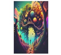 1000 Pièces Puzzles De Psychédélique Monster pour Adultes Enfants Puzzle en Bois Jeux Éducatifs, Jeu Familial Amusant 78×53cm