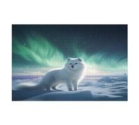 1000 Pièces Puzzles De Renard Arctique pour Adultes Enfants Puzzle en Bois Jeux ÉduChatifs, Jeu Familial Amusant （75×50cm）