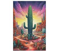 1000 Pièces Puzzles De Secret Cactus pour Adultes Enfants Puzzle en Bois Jeux ÉduChatifs, Jeu Familial Amusant （78×53cm）