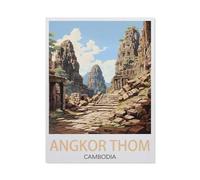 1000 Pièces Puzzles Drôles，Angkor Thom, Cambodge，Adultes Puzzle en Papier Image, Adulte Après Le Travail Soulager Le Stress Jouets（38x26cm）-DW65