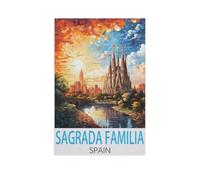 1000 Pièces Puzzles Drôles,Basilique de la Sagrada Família Espagne,Adultes Puzzle en Bois Image, Adulte Après Le Travail Soulager Le Stress Jouets(75x50cm)-FO46