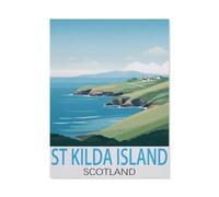 1000 Pièces Puzzles Drôles，Île de St Kilda, Écosse，Adultes Puzzle en Bois Image, Adulte Après Le Travail Soulager Le Stress Jouets（75x50cm）-K100