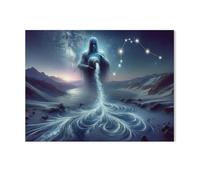 1000 Pièces Puzzles Drôles，Mondes de Glace d'Aquarius: Un Voyage à Travers l'eau des étoiles et la Nuit，Adultes Puzzle en Papier, Jouets Éducatifs pour Enfants Joli Cadeau（50x70cm）-AD37
