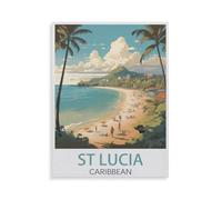 1000 Pièces Puzzles Drôles，Sainte-Lucie Caraïbes，Adultes Puzzle en Bois Image, Adulte Après Le Travail Soulager Le Stress Jouets（75x50cm）-HE51