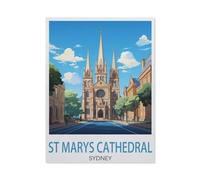 1000 Pièces Puzzles, ，la cathédrale Sainte-Marie de Sydney，Jeu De Puzzle Oeuvre pour Adultes Adolescents Jouant À La Maison Divertissement Jouets Décor À La Maison（50x70cm）-BC12