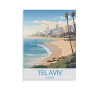 1000 Pièces Puzzles pour Adultes,Affiche de Voyage Vintage Tel Aviv Israël,Enfants Papier Puzzle Jeu Éducatif Jouets Éducatifs(38x26cm)-AF60