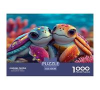 1000 Pièces Puzzles pour Adultes Aimer Les Tortues Animaux Marins, Jeu Impossible, Décoration De La Maison, Adultes 14 Ans Et Plus 52x38cm/1000pcs