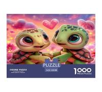 1000 Pièces Puzzles pour Adultes Animaux Marins Aimer Les Tortues, Jeu Impossible, Qualité Supérieure, Familiale Décoration Murale Cadeau 52x38cm/1000pcs