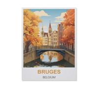 1000 Pièces Puzzles pour Adultes，Bruges Belgique，Puzzles pour Enfants Jouets Éducatifs Jeu Bois Matériel HD Impression Affiche Bricolage（75x50cm）-C55