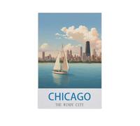 1000 Pièces Puzzles pour Adultes，Chicago, la Ville du Vent，Défi Puzzles pour Enfants Éducation Jouets Jeu pour Bricolage Décoration Murale（50x70cm）-GE35